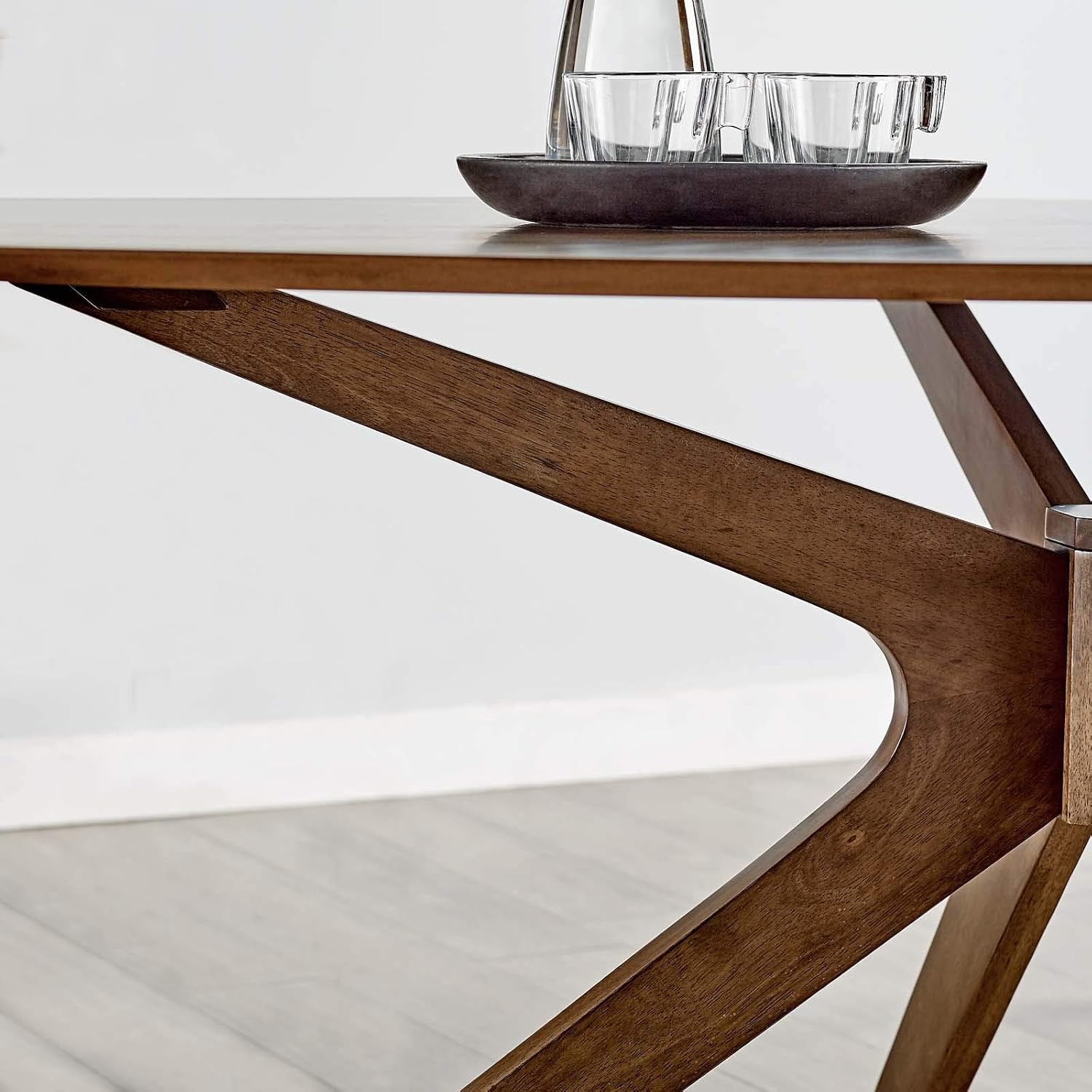 Modway Crossroads 71" Oval Wood Dining Table, Walnut - Image 4