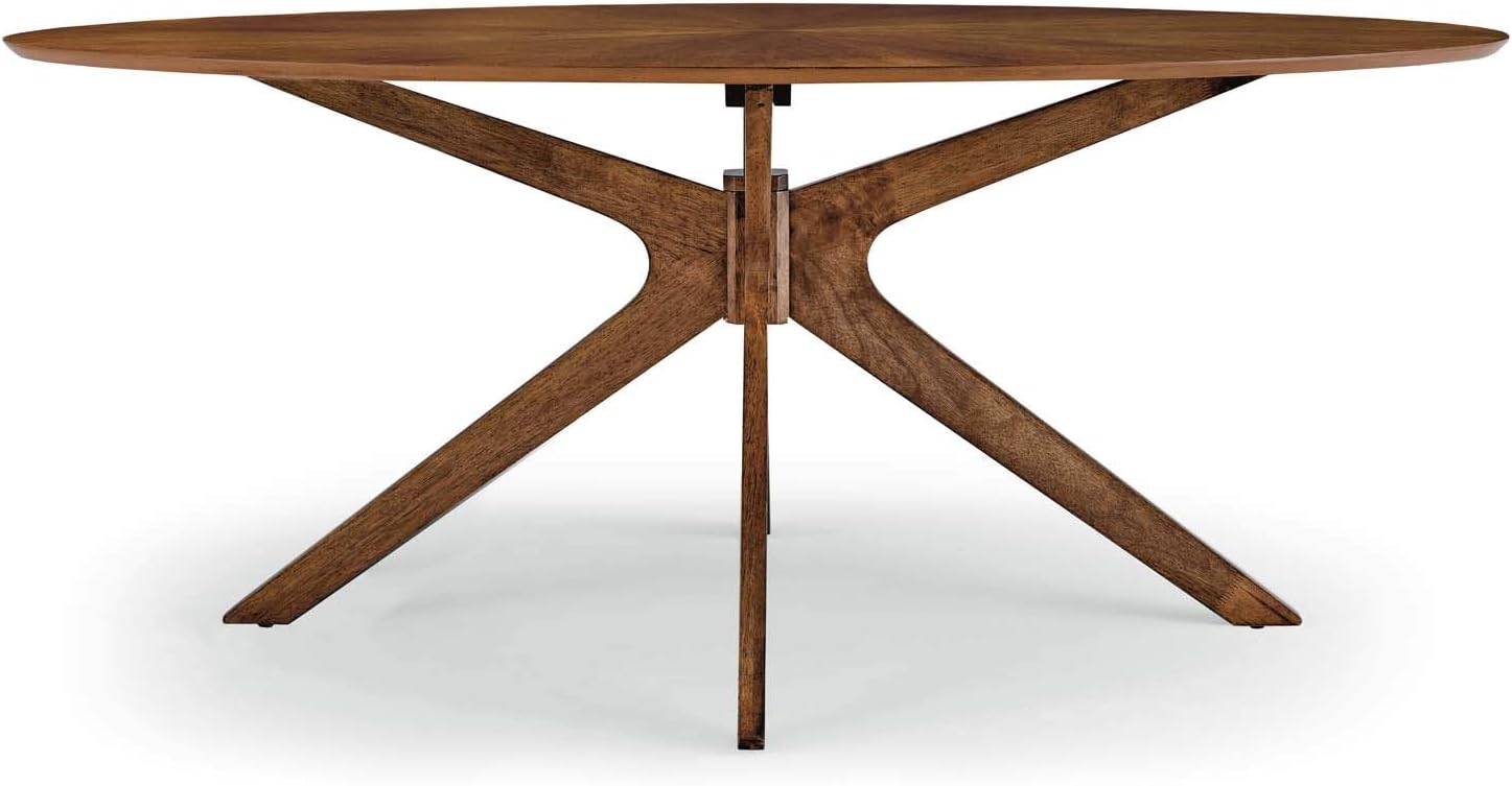 Modway Crossroads 71" Oval Wood Dining Table, Walnut - Image 8