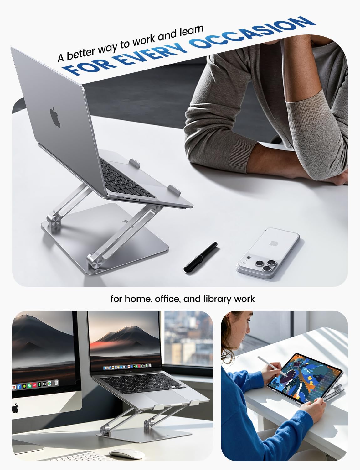 Lamicall Aluminum Laptop Stand for Desk for MacBook Air Pro Neo 10-17.3'' - Image 5